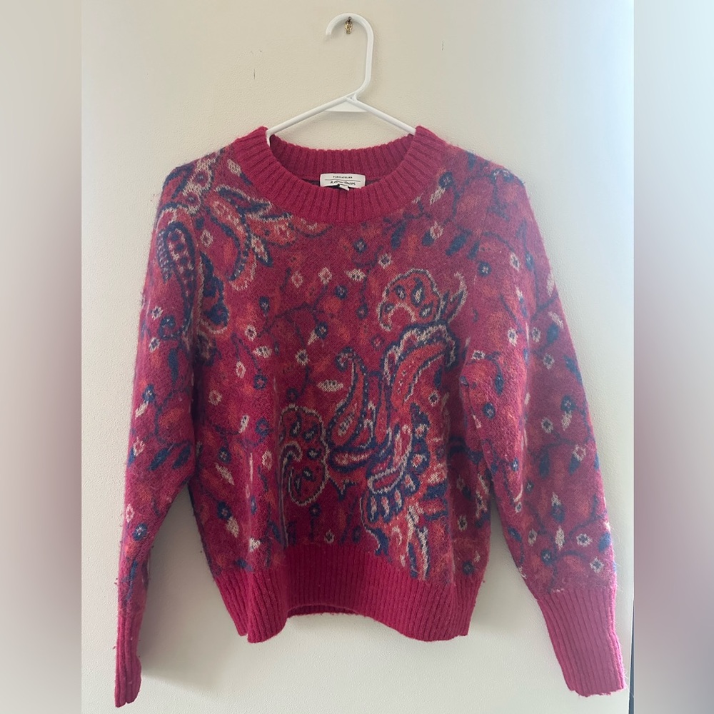 & Other Stories Paisley Alpaca/Wool Sweater - Pink / Blue